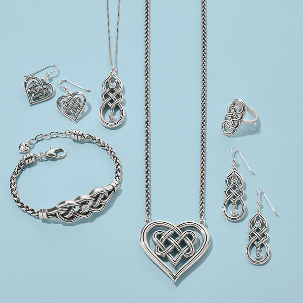 Interlok Crossing Hearts French Wire Earrings
