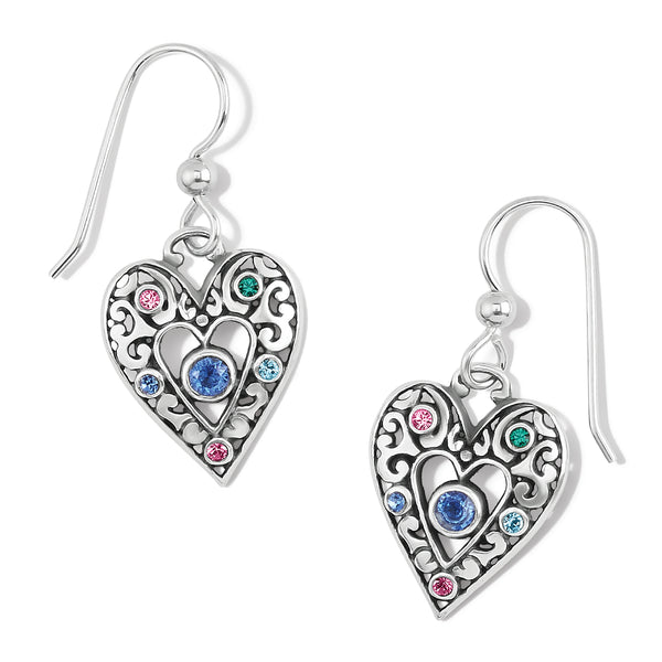 Elora Gems Heart French Wire Earrings
