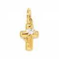 Easter Lilly Gold Cross Charm