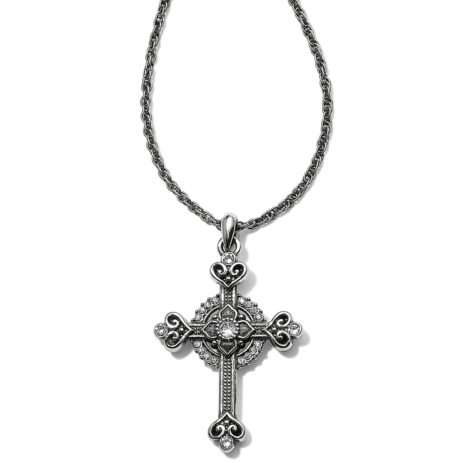 Alcazar Heart Small Cross Necklace