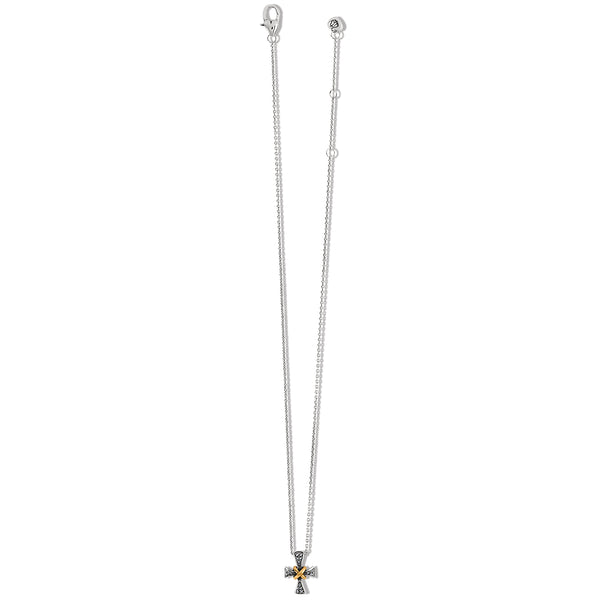 Meridian Two Tone Mini Cross Necklace