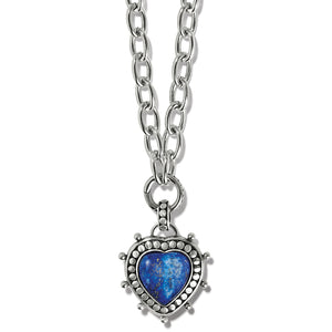 Pebble Dot Blue Heart Necklace
