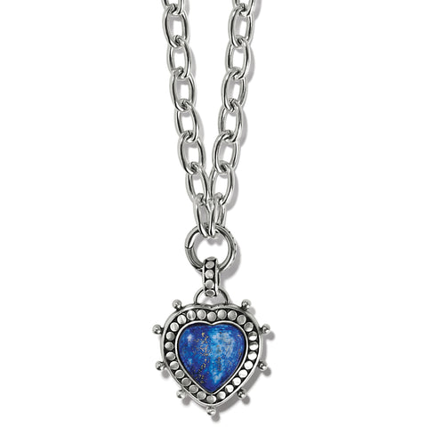 Pebble Dot Blue Heart Necklace