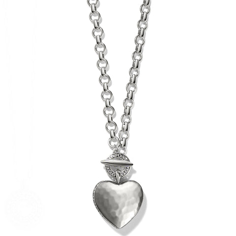 Inner Circle Heart Silver Toggle Necklace