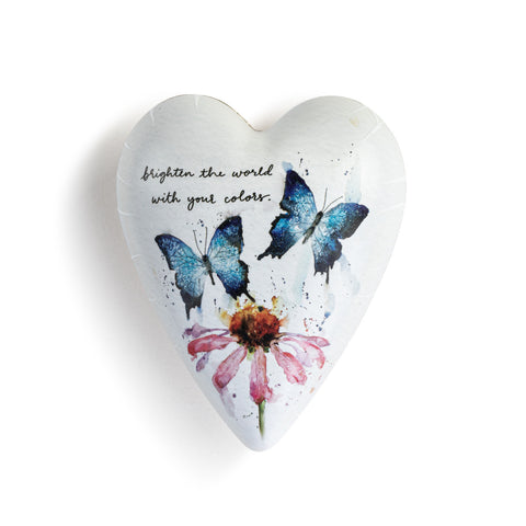 Butterflies & Coneflower Art Heart Keeper