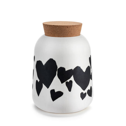 Hearts Medium Cork Lid Canister