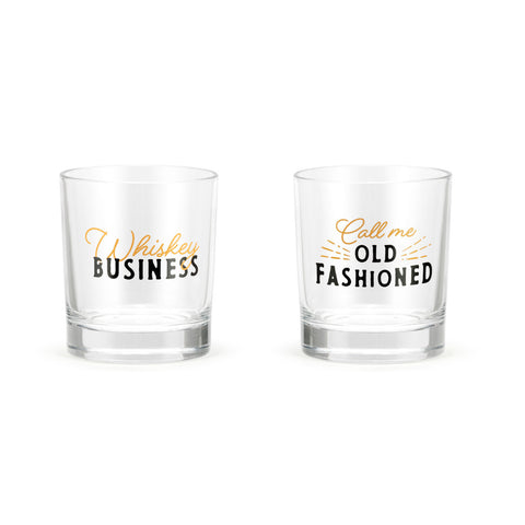 Whiskey Business & Old Fashion - Rocks Glass Set