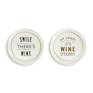 Wine O'clock Wine Appetizer Plates - Set of 2 Assorted