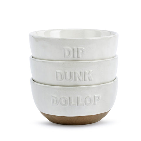 White Dollop Dipping Bowls - Set of 3