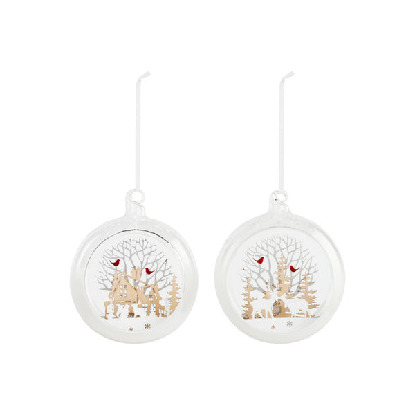 Glass Snow Scene Ornament