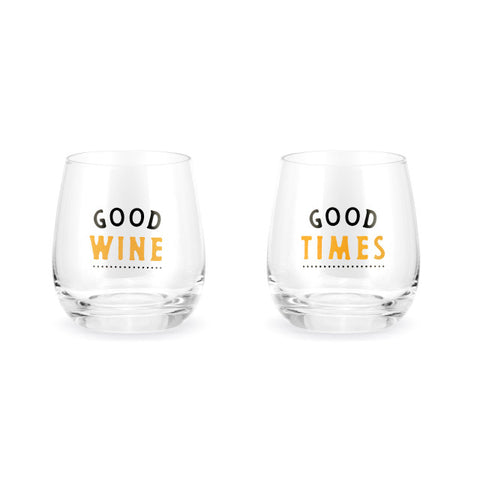 Good Wine & Wood Times - Wine Glass Set