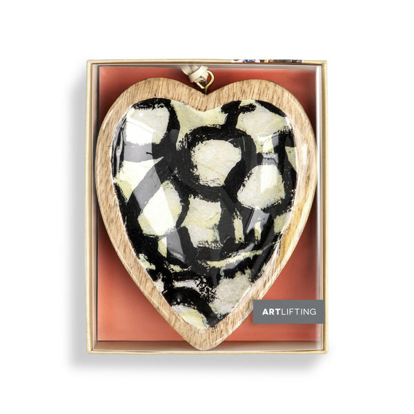 Artlifting Heart Ornament Off White and Black